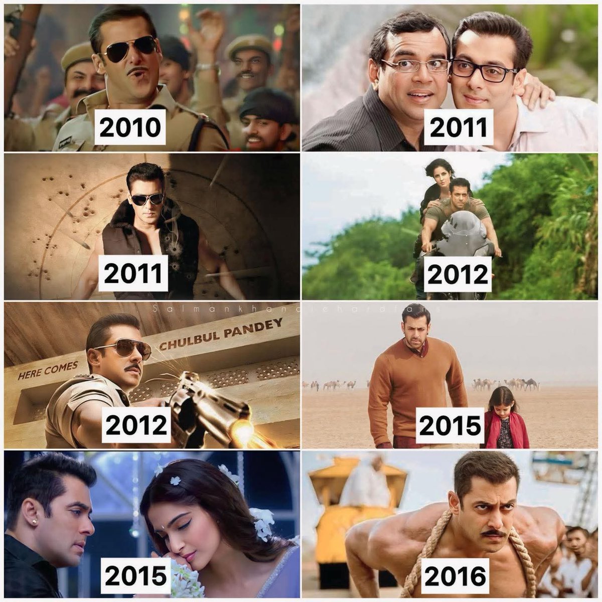 AhirimSensin06's tweet image. Peak Box Office Dominance 👑🔥
2010 — #Dabangg 💥
2011 — #Ready 🔥
2011 — #Bodyguard 👑
2012 — #EkThaTiger 🐅
2012 — #Dabangg2 💣
2015 — #BajrangiBhaijaan ❤️
2015 — #PremRatanDhanPayo ✨
2016 — #Sultan 🥊
One man. One era.
#SalmanKhan ruled the box office. 🎬🔥
