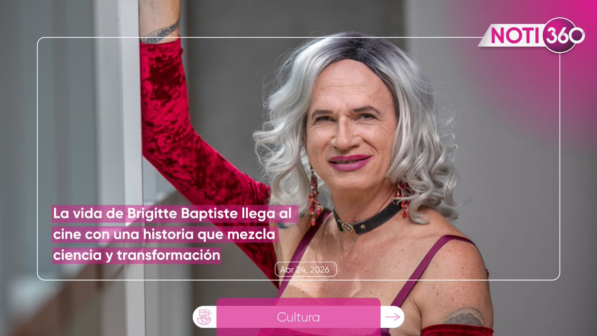 Noti360_'s tweet photo. #Cultura | La historia de Brigitte Baptiste llega al cine con “Brigitte, Planeta B”, desde el 23 de abril.

La película propone un retrato íntimo de su vida y pensamiento, conectando biodiversidad, identidad y reflexiones sobre el futuro ambiental. https://t.co/hOGEfBNLuE