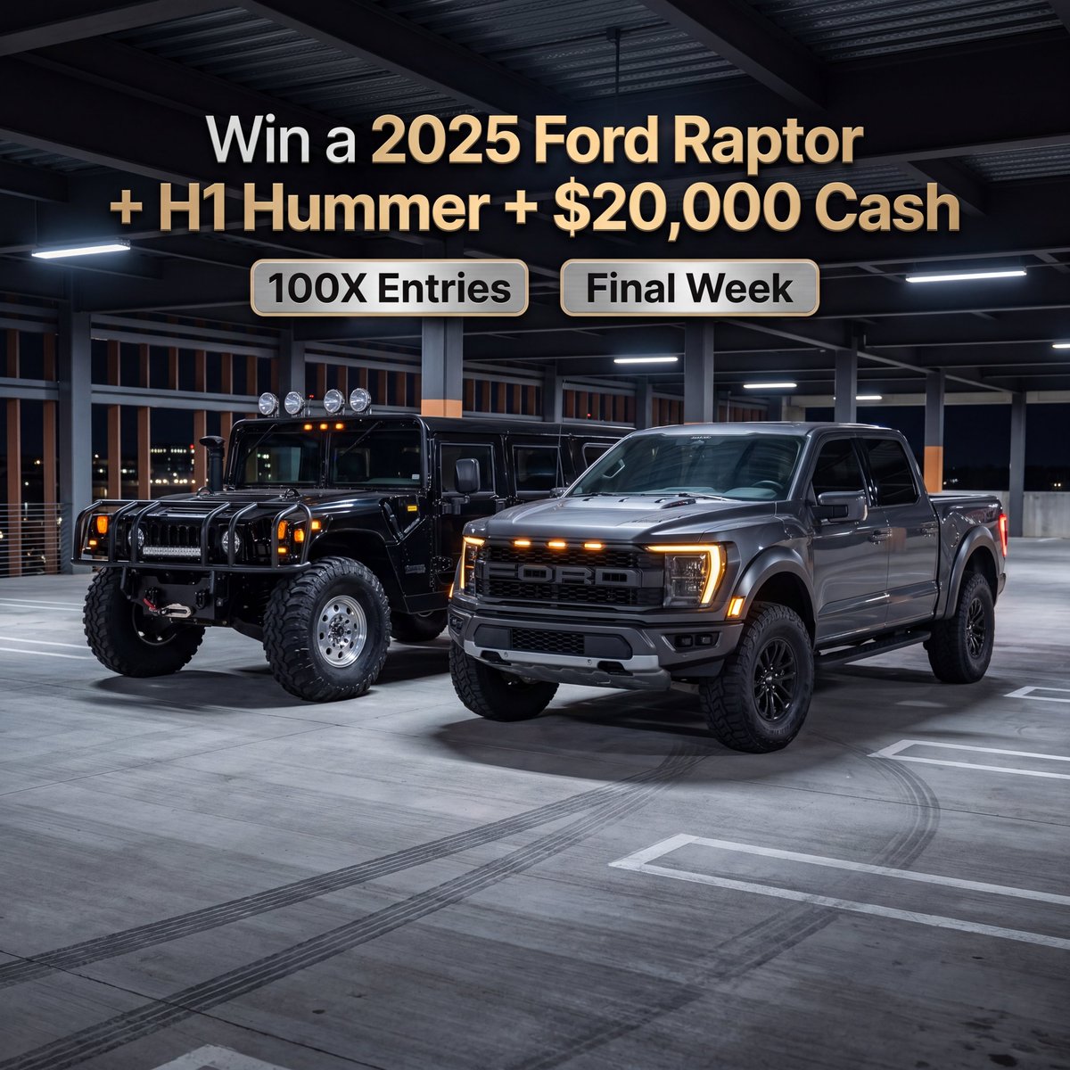 AlexJonesStore's tweet photo. 🚨 FOLKS — THE CURRENT GIVEAWAY IS LIVE. 🚨

This is your shot to win:

🔥 2025 Ford Raptor
🔥 H1 Hummer
💰 $20,000 CASH

And right now:

💥 100X ENTRIES with every dollar spent

🎁 FREE GIFT in EVERY order

Massive prizes. Huge entries. Bonus gifts.

👉 Enter now: https://t.co/8Ld0g3SARa

Fuel the fight. NEVER surrender. 💪🇺🇸