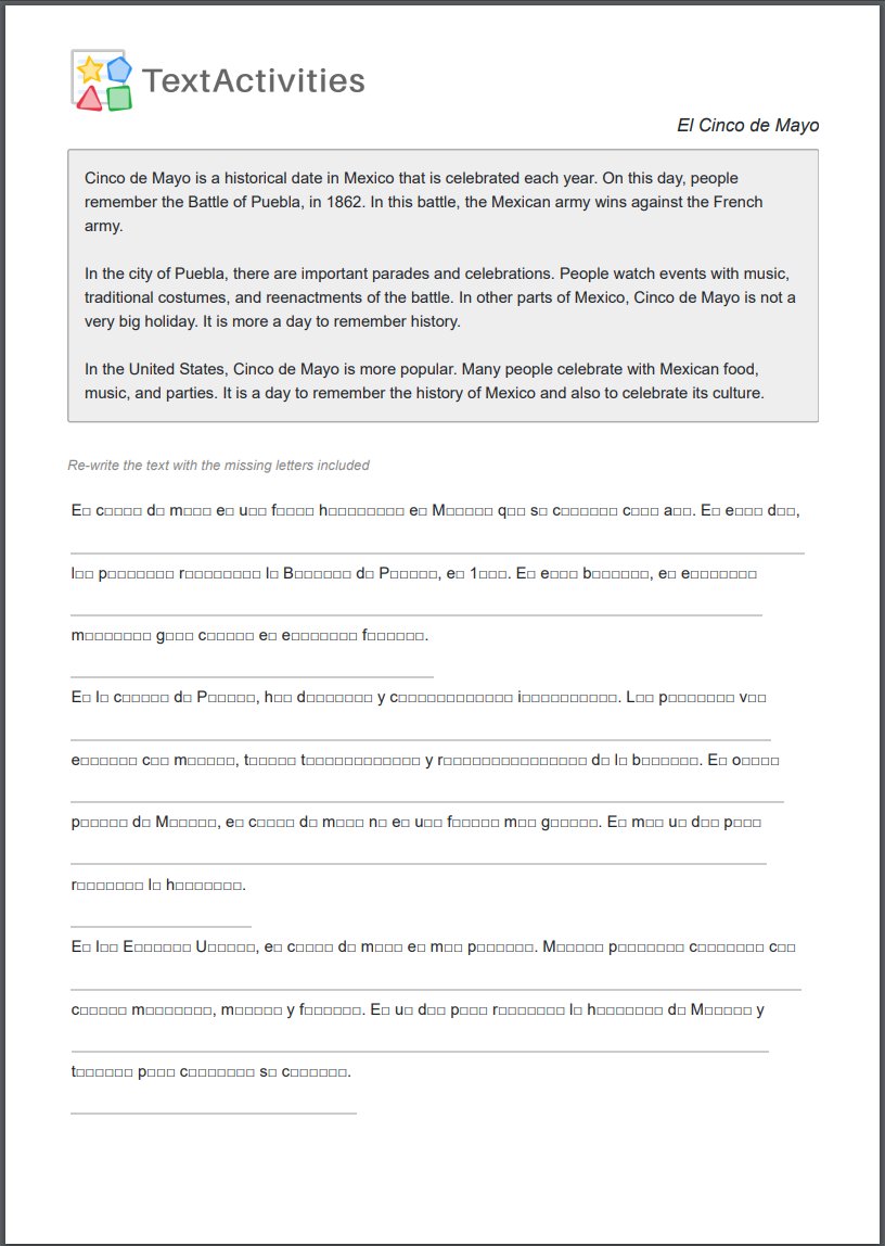 TextActivities's tweet image. There is also a print button which allows you to print or "save as pdf" all sorts of printable activities based on the text and the vocab. #mfltwitterati #flteach #langchat