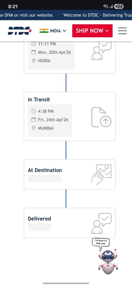 Cheruvus1's tweet photo. @DTDCIndia @S_K_Sonawane @jagograhakjago @ConsumerHelp_ Even after 5 days my envelope is-in transit from Noida to Mumbai. Z66960440. Call centre says airline has not released the cargo even after 24 hrs, seems there is a serious issue with the firm https://t.co/5M5HGnaJ0G