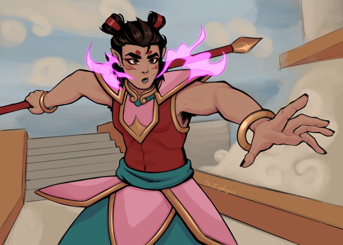 Oh_Zephyrus's tweet photo. I give you the lotus prince 
He is actually so fine
#RenewMonkieKid #nezha #lmknezha #nezhalmk #legomonkiekidfanart https://t.co/3XcQCc9AUf