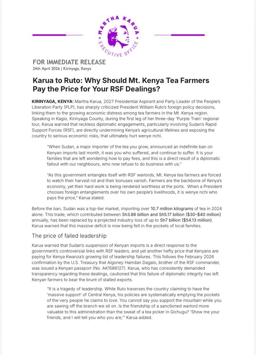 Martha Karua tweet media