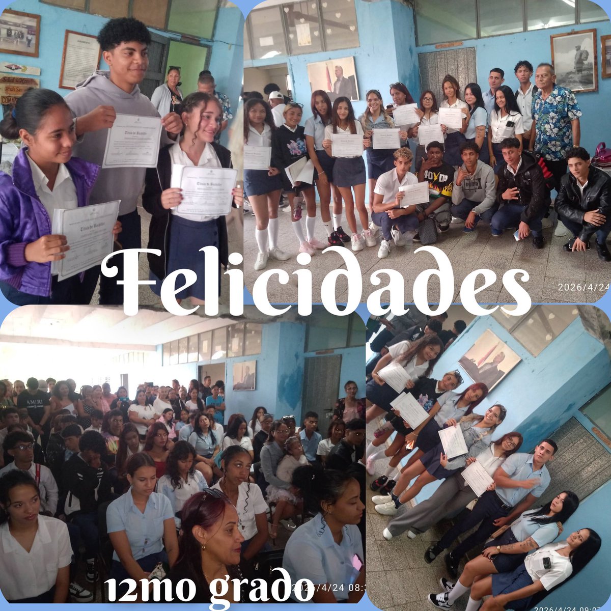 CuetoEducadores's tweet photo. Nuestra felicitación para todos los graduados de 12mo grado del IPU Arides Estévez Sánchez. Ahora a prepararse para los exámenes de ingreso. #EducaciónCueto @CubaMined @Yudelki33552714 @CuetoDge29389 @DPEHolguin @NelsyYamirka @edelzm1 @telecristaltv https://t.co/8RcCdls3k6