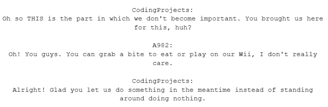 A983Network's tweet photo. Because of a strange visual bug with Scratch's Say/Think blocks, I will resort to making a script for the next episode of The Epic A982 Anime.

Here's a preview. https://t.co/8hzNYR5VBH