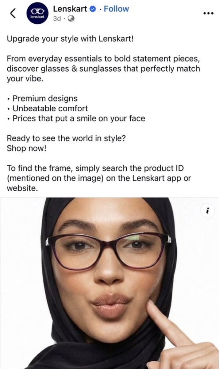 Through this new Ad, Lenskart is showing middle finger to Hindus. They want to provoke Hindus. 

It's time Hindus unite &amp; show the middle finger to Lenskart. We must completely #BoycottLensKart