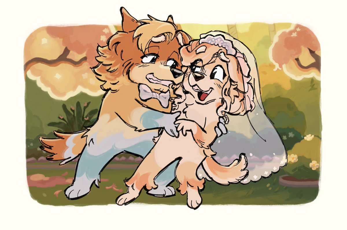 Haven‘t posted here in a while! Redrew one of their wedding photos since The Sign is over 2 years old🦋🤍
#blueyfanart #blueythesign