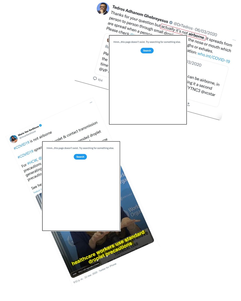mdc_martinus's tweet photo. Van Kerkhove is not the first top WHO official to quietly delete a “not airborne” post. @DrTedros did the same 3 years ago.

Unaccountability leads to this: public health leaders can simply misinform millions, sweep it under the rug and continue their careers undisturbed. https://t.co/Uy9AbqfH8E
