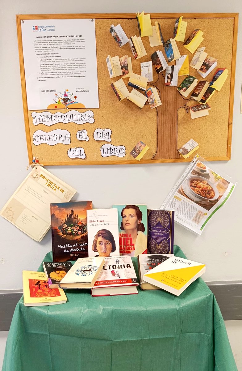 Nefrologialapaz's tweet photo. En el #hulp celebramos que los libros también cuidan.
En hemodiálisis, en la sala de espera, en una habitación… leer acompaña, alivia y también cura. 📚
Porque a veces una página es refugio.
#DíaDelLibro #LosLibrosNosCuidan #HumanizandoLaSanidad #Hemodiálisis #Nefrología https://t.co/VyM0ACtxcU