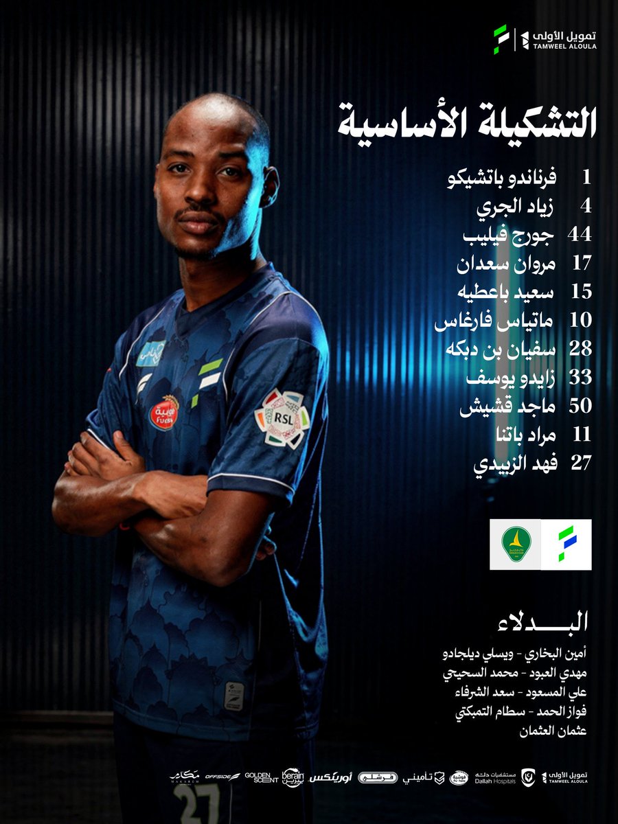centr_sa's tweet image. 🚨🚨| #تشكيلة_الفتح — رسميًا   

تشكيلة نادي الفتح الرسمية في لقاء اليوم   

#الفتح_الخليج | #SPL