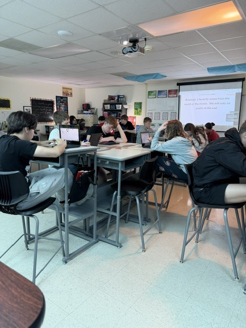 MoValleyCSD's tweet photo. Our 7th & 8th grade literacy students recently used Curipod to deepen their understanding of their latest novel studies! ๐
Students created original illustrations that captured the main conflict & voted on the piece that best represented the scene with strong detail. #MVPride https://t.co/TBu4JRZQ2K