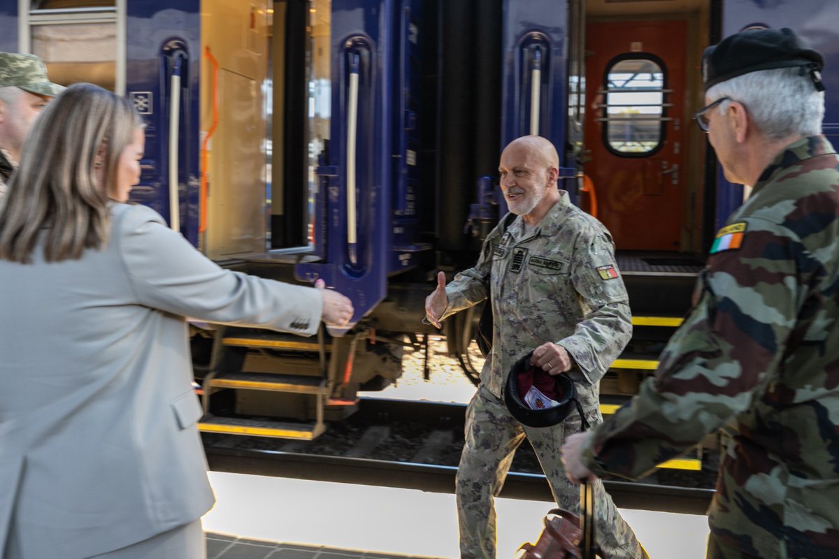 CMC_NATO's tweet photo. After visiting #Ukraine with the @ChairmanEUMC, Gen Clancy, this week, the message could not be better reinforced: what is being defended in @Kyiv matters to all of us, for the security of #Europe and the entire transatlantic community.

Ukraine’s fight fuels legitimacy, democracy and resilience. But also prosperity and innovation.

Discussing with 🇺🇦 Deputy Minister for Foreign Affairs Olexandr Mischenko, Deputy Minister of Defence, LtGen Yevhen Moisiuk, Chairman of the Verkhovna Rada @r_stefanchuk, Deputy PM for European and Euro-Atlantic Integration @taraskachka, we reaffirmed #NATOMC sustained, unwavering support to Ukraine, which could not replace the exemplary courage and determination of the Ukrainian people to fight today and defend their and our liberty tomorrow.

@CinC_AFU Gen Oleksandr Syrskyi’s briefing on the evolution of the conflict reminded everyone also about Ukraine’s valuable contribution to the Alliance, through hard-won lessons in modern warfare.

While #NATO,  🇪🇺, Allies and Partners continue to deliver essential support, more can — and must — be done to strengthen Ukraine’s Armed Forces. We are moving in the right direction, because we are #StrongerTogether as we #StandwithUkraine !

Full story here 👇
https://t.co/a0yIFF4Dbc