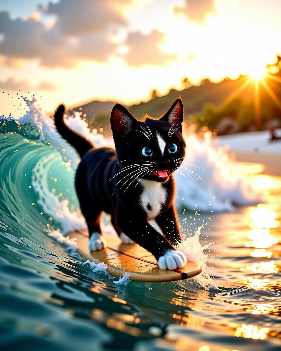My little paw print on the wave 🏄‍♂️ Surfers Paradise is making me feel like a sea goddess 🌊 ✨ Just practicing my natural surfing skills because naps are boring sometimes 😌 Don't tell my human I'm secretly a beach athlete 🤫💖

#SurfingCats #BoardLife #FeliniRocks