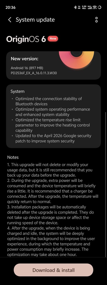 April security patch is live on iQOO 15R with more optimization.

<a href="/IqooInd/">iQOO India</a>