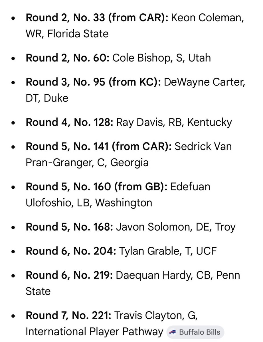 BeejBillsFan's tweet photo. @NateGearySports History will decide and they definitely have spent more time on researching best fit for this team than the average fan, but let’s not pat him on the back without looking at a recent example of deploying this same strategy. Arguably one of our weakest drafts in the past decade. https://t.co/hV1nrJlAFv