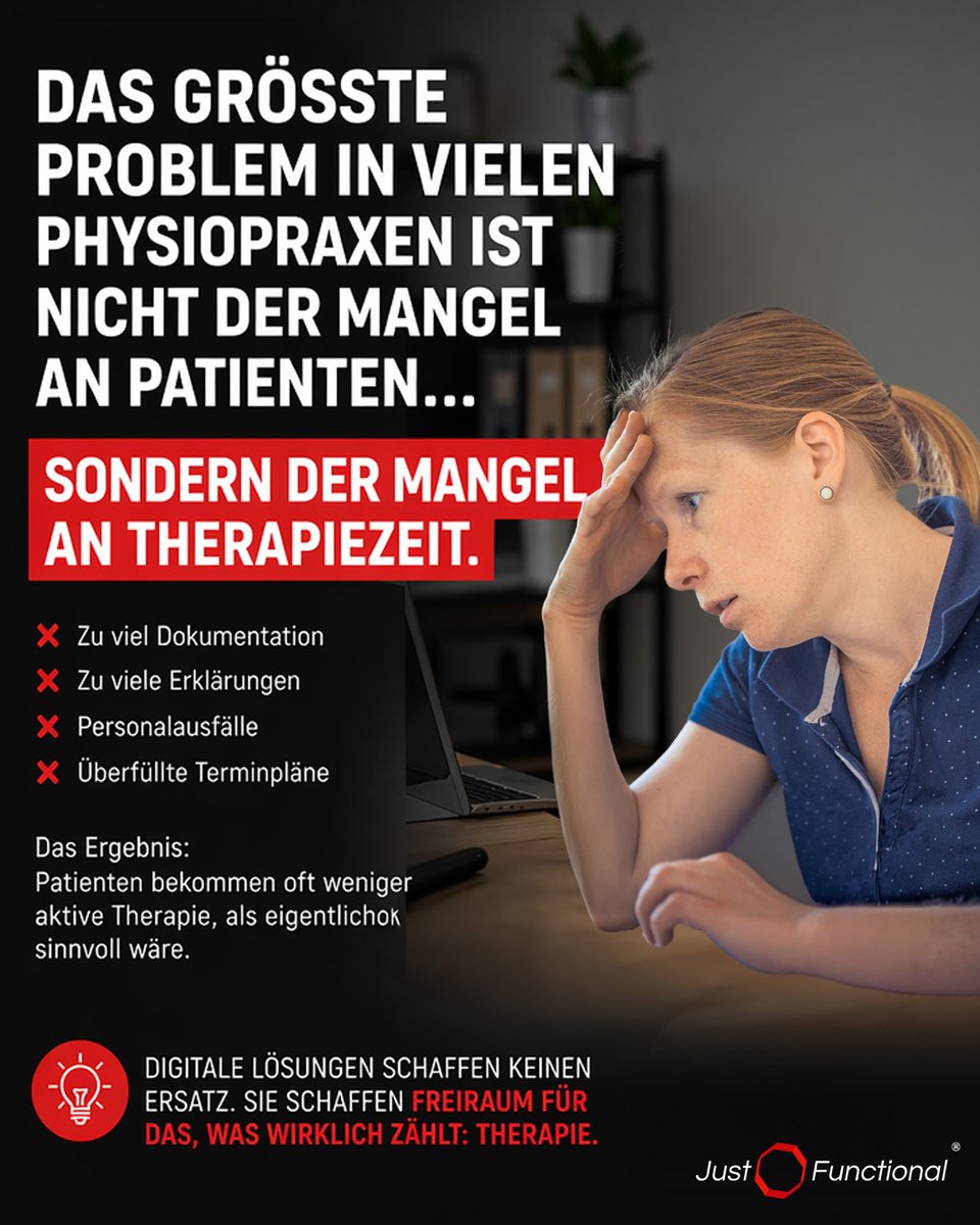 justfunctional's tweet photo. Unbequeme Wahrheit in der Physiotherapie: Nicht der Patientenmangel ist das Problem, sondern zu wenig Therapiezeit.
Moderne Versorgung braucht skalierbare Strukturen für Therapie und Training.
Digitale Systeme wie die MoveOne Station setzen genau dort an.
https://t.co/DYue52PftK https://t.co/ohQg16cf3w