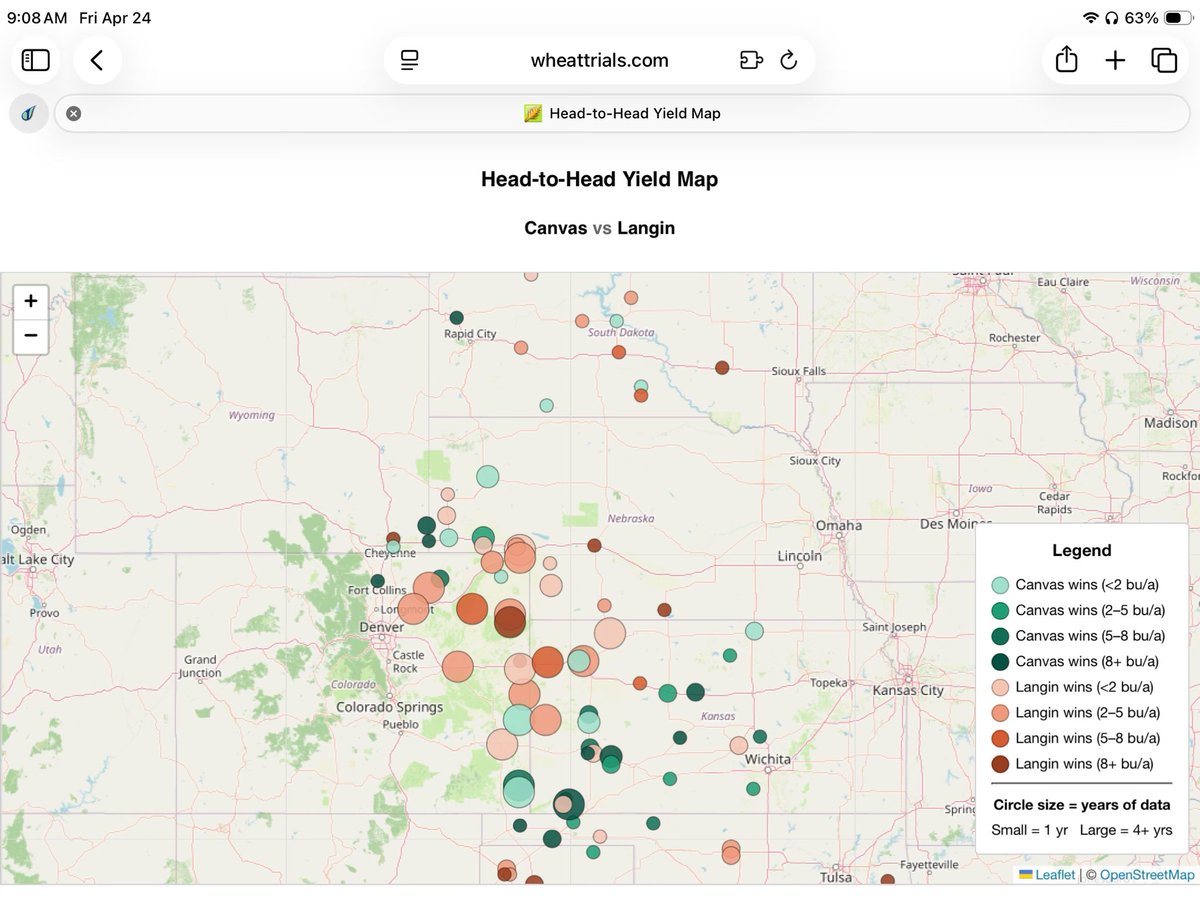 WheatTrials's tweet photo. Our crack team of data analysts and coders has implemented a cool new feature on https://t.co/K91fbmJvW6. Run a head-to-head and then click the View Yield Map button below the table. Give it a go and let us know what you think! We are now ready for 2026 trial data! https://t.co/95P7c2tEyt
