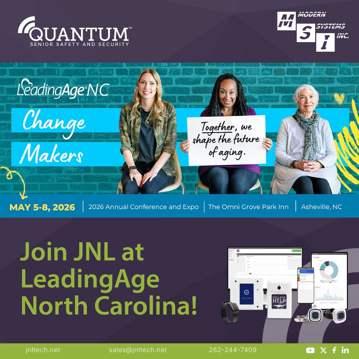 JNLTechnologies's tweet image. The JNL team is headed to the @LeadingAgeNC Conference and Expo with our partners at Modern Systems Inc.!

Register today to attend: buff.ly/b9rZa0g

May 5 – 8, 2026
Asheville, NC
Booth 38

#LeadingAgeNC #NorthCarolina #SeniorLiving #HealthcareTechnology