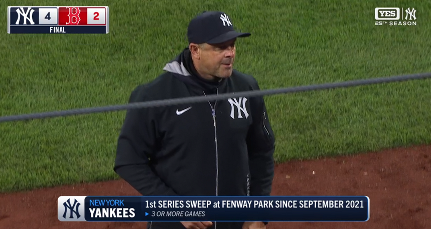 Drianrogelio's tweet image. Los #Yankees (16-9) lograron barrer a los #MediasRojas (9-16) en Fenway Park, algo que no sucedía desde septiembre de 2021.