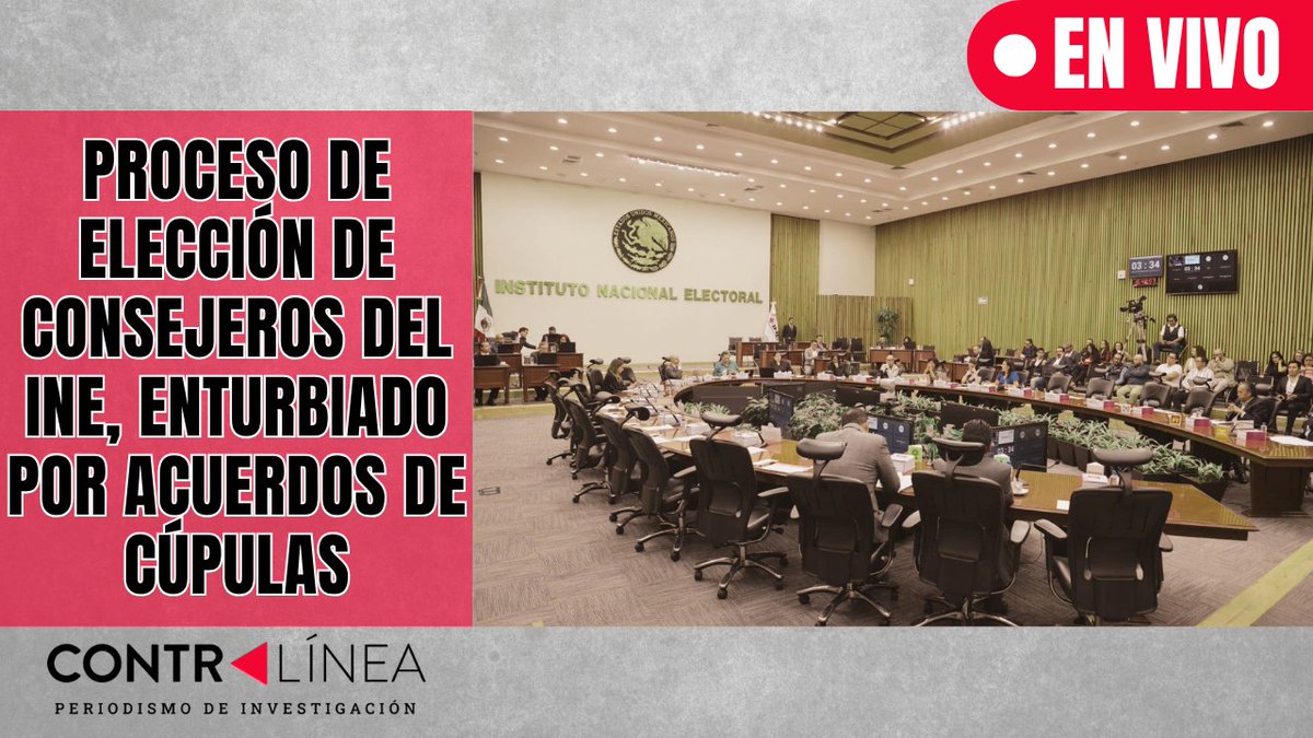 contralinea's tweet image. CONTRALÍNEA EN VIVO | A través de #Facebook y #YouTube con Aníbal García (@Anibal_garcia89 ) y Darylh Rodríguez (@darylh_contra)

Nuestro tema de hoy:  Proceso de elección de consejeros del #INE, enturbiado por acuerdos de #cúpulas

- Para ello presentaremos la entrevista con la