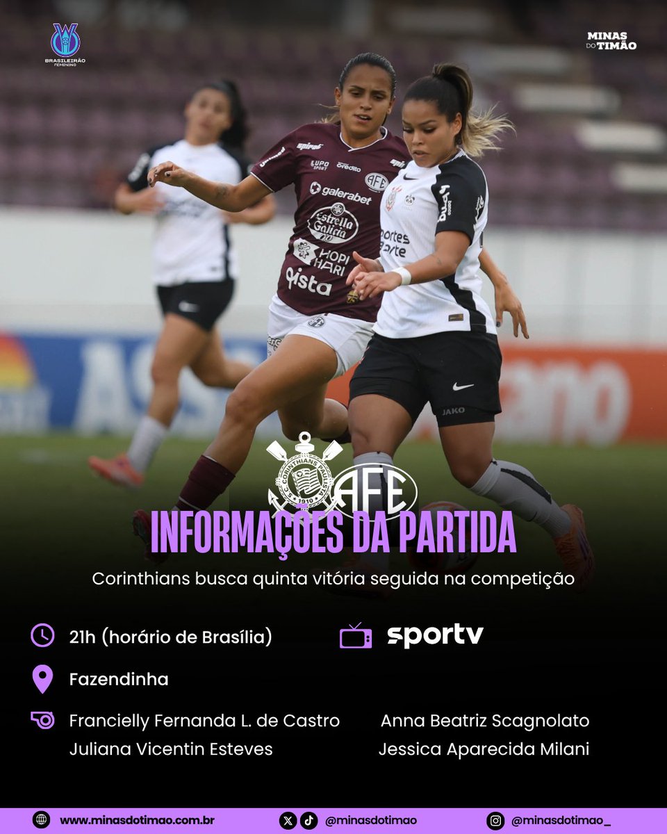Corinthians e Ferroviária se enfrentam hoje (24), às 21h, na Fazendinha ...