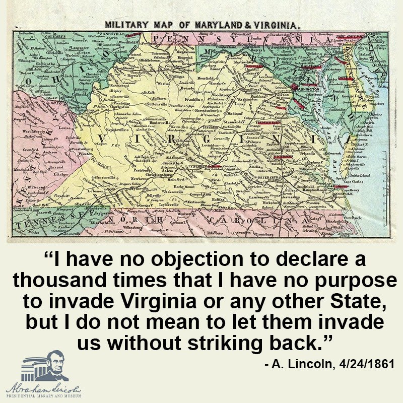 ALPLM's tweet image. After Confederate forces attacked a U.S. fort, #AbrahamLincoln called up troops to protect Washington and take back control of federal facilities in the South.  #CivilWar #AbeSays

Source: ow.ly/Z2kG50YP5TW