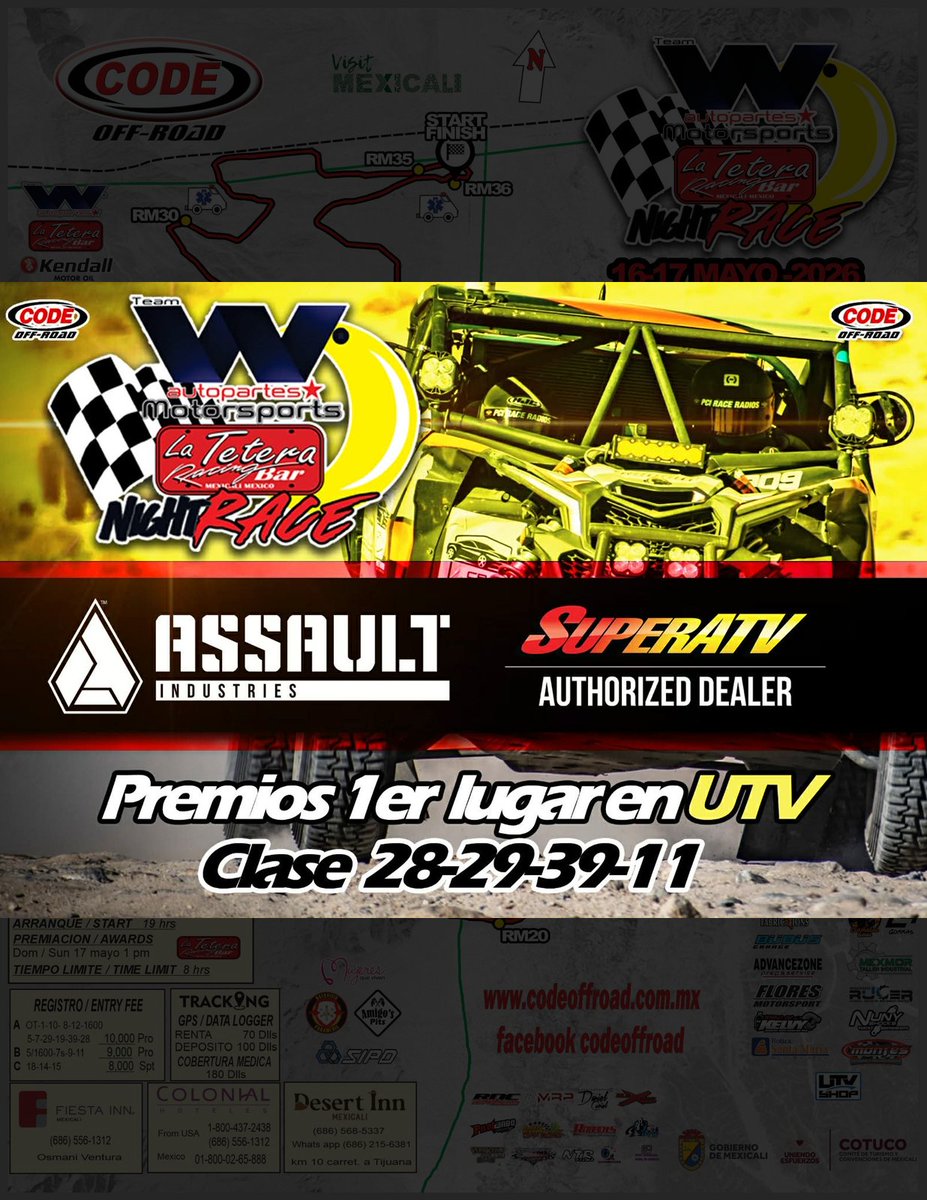 superatvtweet's tweet image. We are super stoked about the 2026 @codeoffroadoficial Association races kicking off May 15-17 in beautiful Mexicali Baja California Mexico!☝️🏁🏆#SuperATV #LetsGO