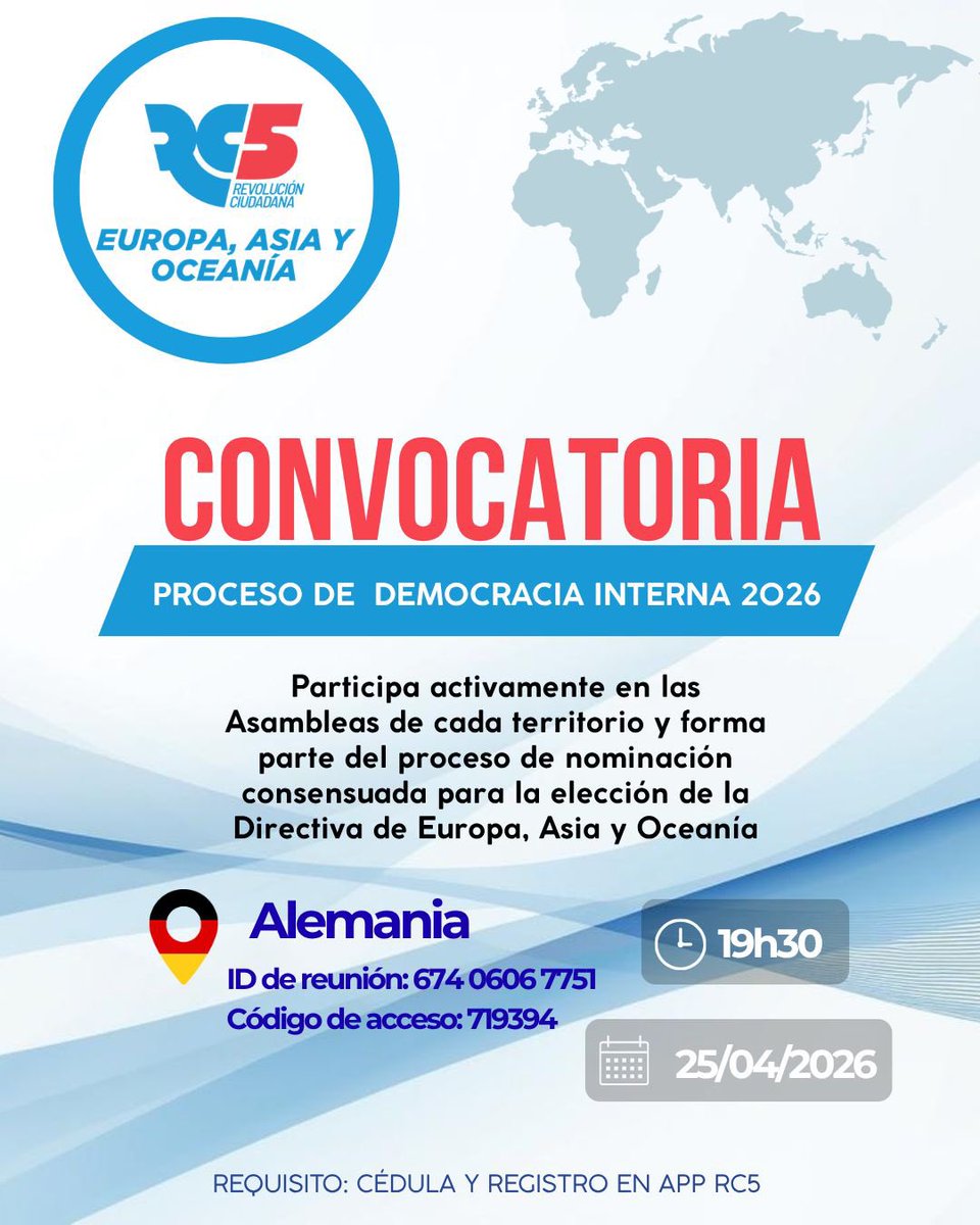 RC5 Europa, Asia y Oceanía - Oficial tweet media