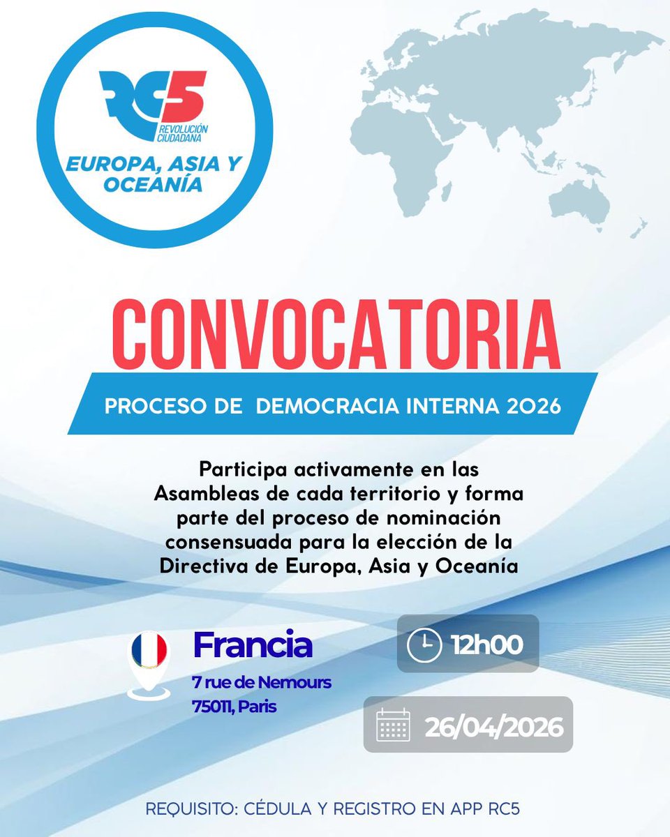 RC5 Europa, Asia y Oceanía - Oficial tweet media