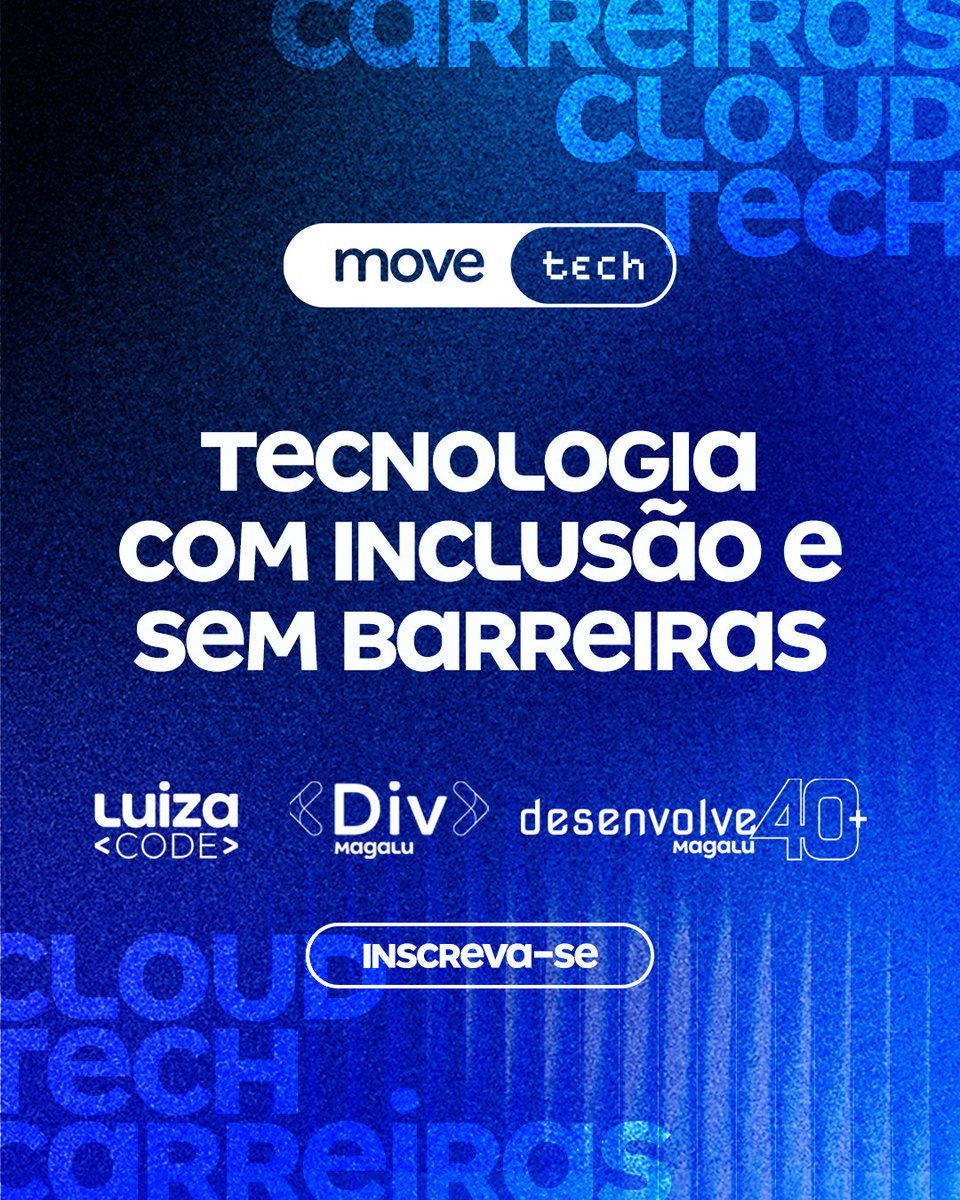 luizalabs's tweet photo. Tecnologia com inclusão e sem barreiras. 💙 O DIV está com inscrições abertas no MoveTech. Acesse o link e inscreva-se: https://t.co/3cLOqLyyui https://t.co/ywbkaFoRwn