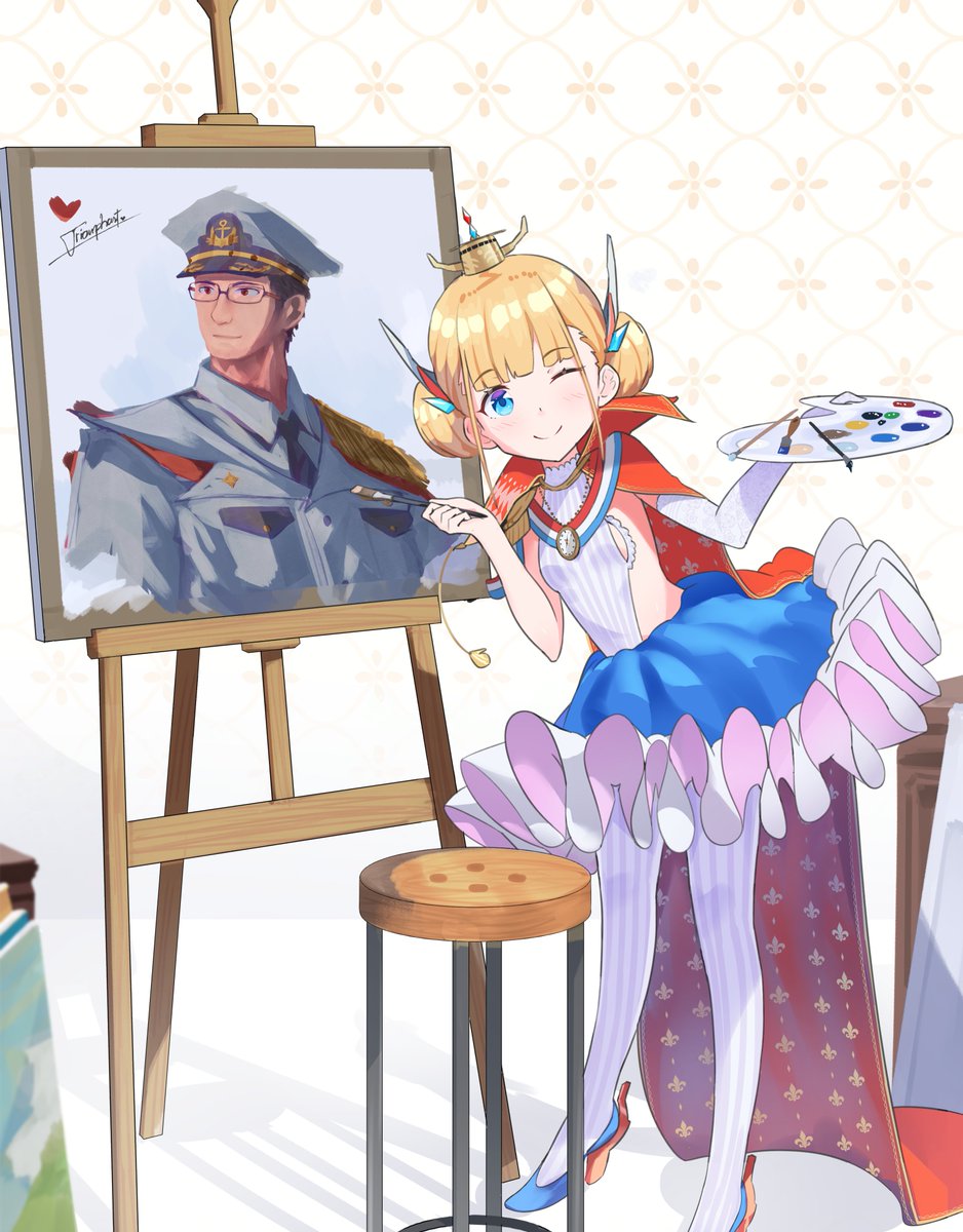 Le Triomphant drawing her SKK🎨
Let her cook!!🔥
#AzurLane 
#アズールレーン