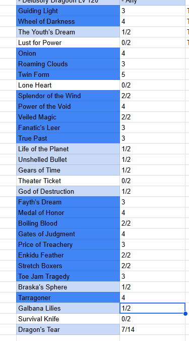 IAmZaCaptain's tweet photo. #Dissidia012 #OfflineGrinding I'm halfway through collecting all the Dragon's Tears I need +1. Only missing Emperor, Golbez, Zidane, and Lightning (she needs 2).

The grind gets to me. I am balancing it with some Final Fantasy Tactics Advance, to set up benefits for Tactics A2 https://t.co/5JLmynsWC6