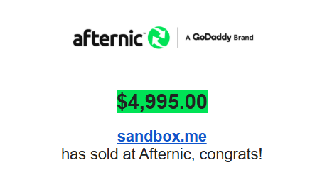 synozeer's tweet image. Hold time was 6 months. Last month buyer bypassed the BIN lander via GoDaddy broker and offered $2,000, $3,000, and then silence. Yesterday the broker reached out to the buyer and they bought at BIN. @Afternic brokers reaching out to buyers at a later date can and does work.