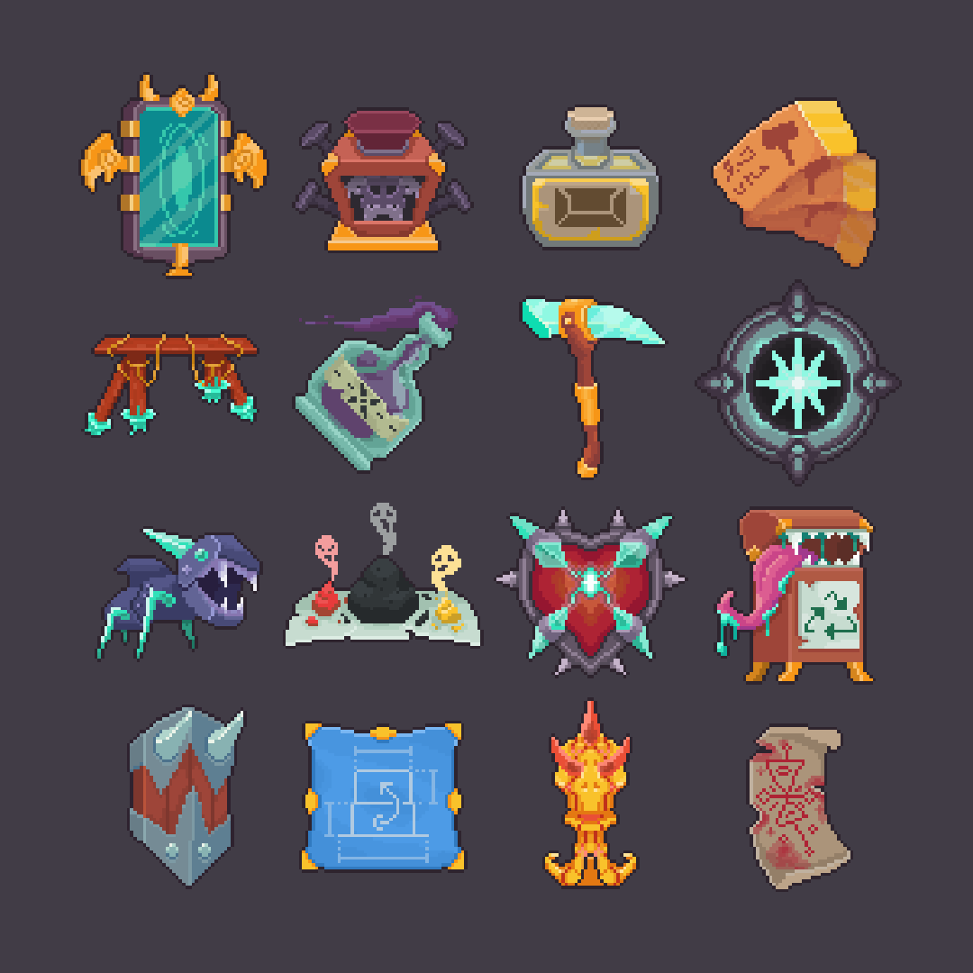 DigitalSynapsis's tweet photo. New trinkets assets for our Towerdefense game!!

#gamedev #indiegames https://t.co/pf83XLncMM