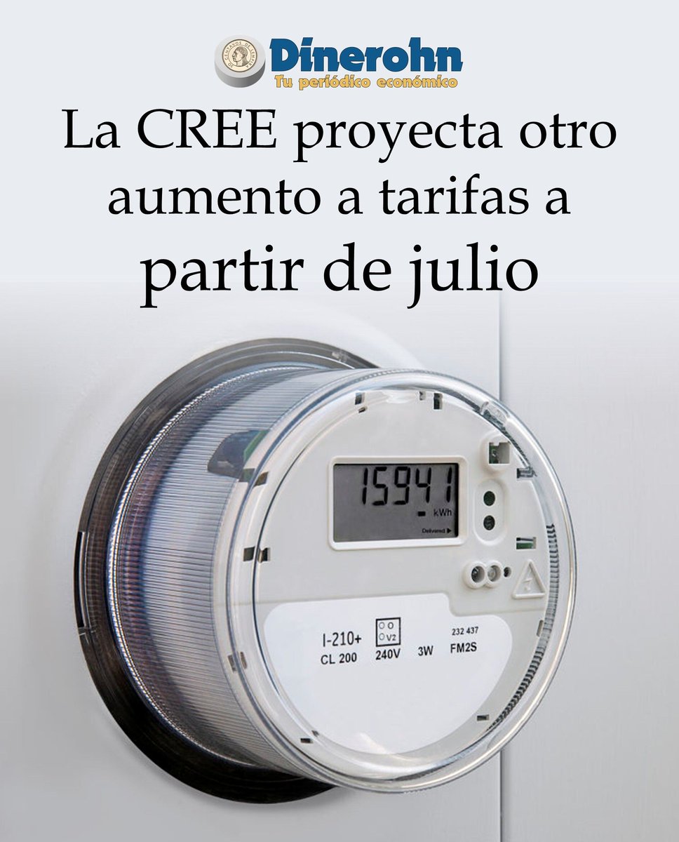HnDinero's tweet image. 📌#Enee #CREE #AumentoEnergía #Tarifas l  El comisionado presidente de la Comisión Reguladora de Energía (CREE), Héctor Corrales dijo que es posible un aumento en la tarifa del servicio eléctrico a partir del mes de julio, debido al comportamiento al alza en los precios de los