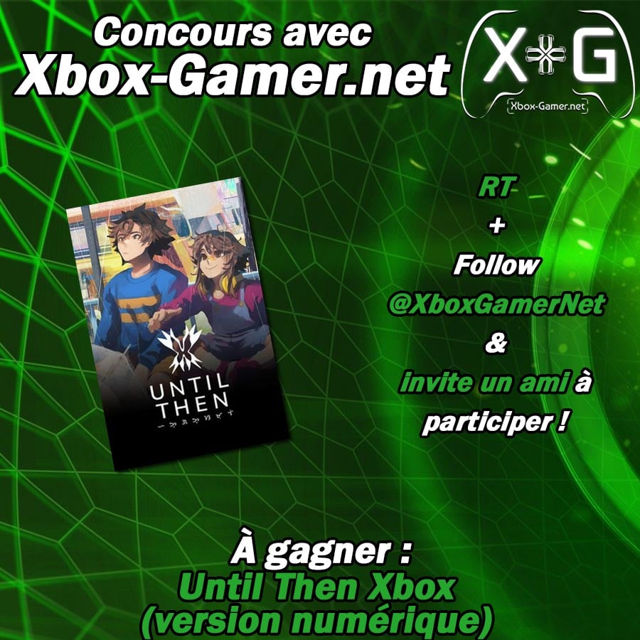 Pour célébrer la récente sortie de la pépite Until Then de <a href="/MaximumEntmt/">Maximum Entertainment</a> , Xbox-Gamer vous propose de gagner un exemplaire numérique du jeu. 
Pour cela, il faut :
➡️ RT, follow <a href="/XboxGamerNet/">🟢⚪️ Xbox Gamer 🎮</a>  et inviter un ami en commentaire
📝Participations ouvertes jusqu'au 1er mai 23h59