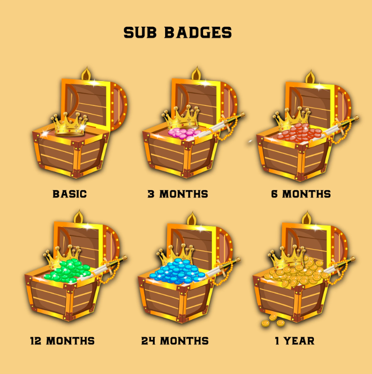 JohnDesignz's tweet image. Sub badge set I finished today 🔥

Designed to scale nicely across tiers while still feeling connected.

It’s a small detail… but it adds a lot to your community experience.

#TwitchAffiliates #SubBadges #StreamerLife