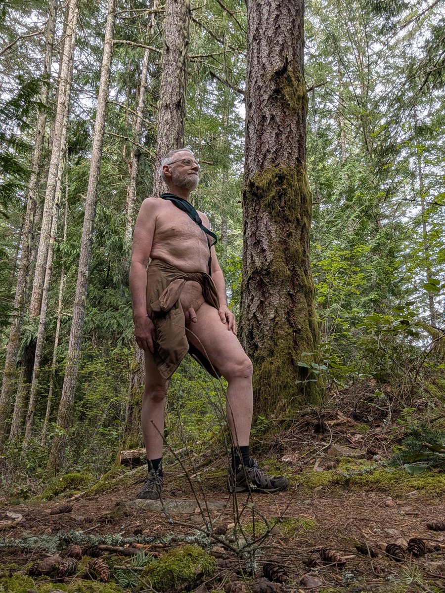 graychesthair's tweet photo. Yesterday wasn't a great day for a hike, but it was the first chance I had in the past month. The weather forecast was a lie - I chased patches of sunshine that never actually cleared enough to call it "sunny". Still, nude hiking for over 2 hours through the forest was priceless! https://t.co/ppNJcZiiHx