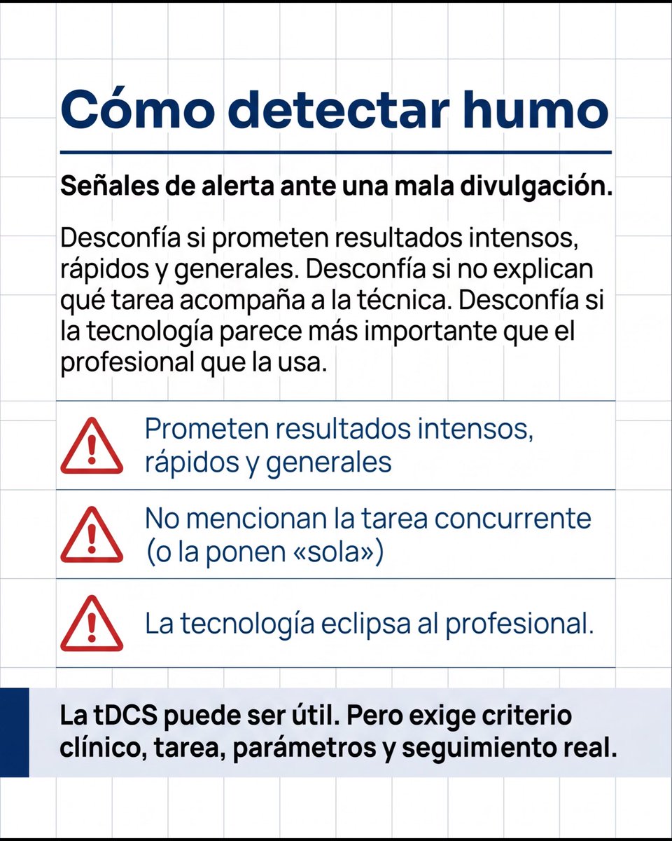 Juanayaojeda's tweet photo. tDCS no es "magia" cerebral. Modula redes; no sustituye tarea, ejercicio ni razonamiento clínico. Resumo ideas del tema de electroterapia del Máster en #Neurofisioterapia que dirijo en @fundaisse Reserva abierta. Inicio en octubre. Más info en https://t.co/OXKGBB5FSO https://t.co/bATcb17X6F