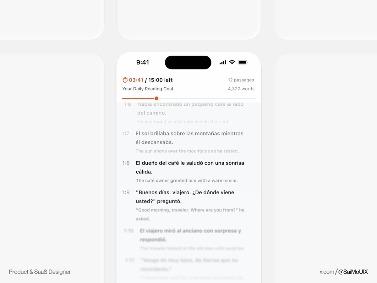 SaiMoUIX's tweet image. Been quietly working on something between client projects.
a reading experience for language learners.
still early, but the feeling is already there.

#uxdesign #productdesign #mobiledesign