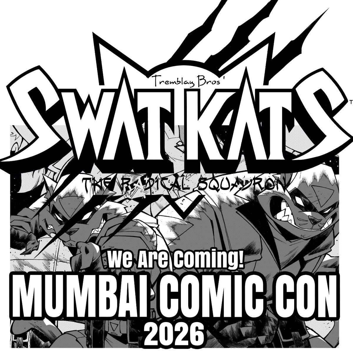 TheSWATKats's tweet image. #SWATKats co-creators Christian and Yvon Tremblay will be at the #Mumbai #ComicCon, 9th–10th May 2026, held at the
Jio World Convention Centre 🗓️ Learn more at ▶️ comicconindia.com/all-cities-mai…