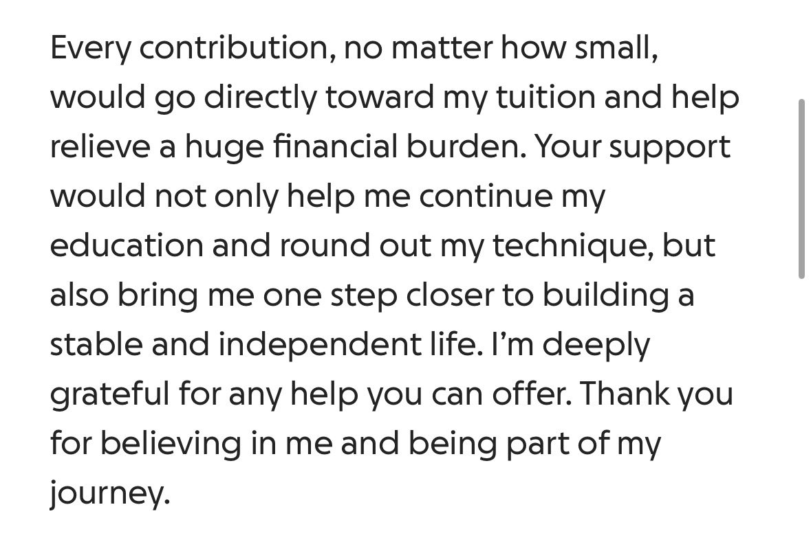 fansforacause's tweet photo. Hi everyone!! Someone who is friends with an admin, is raising money to continue their college education and they are 50% of the way there! If you could donate and/or share that would be amazing, and thank you as always. ♥️
https://t.co/vL1olAia1y https://t.co/8C9pXd6npy