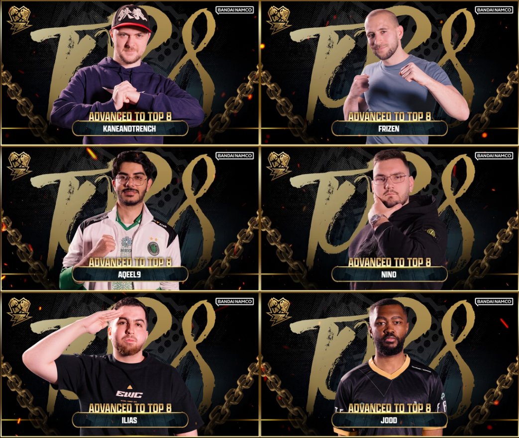 Six players have already proven they deserve their spot in Sunday’s Top 8.

Only two spots remain. Who will claim them tomorrow? 👀 

📺twitch.tv/tekken // #TEKKEN8 #ETC4 Finals
