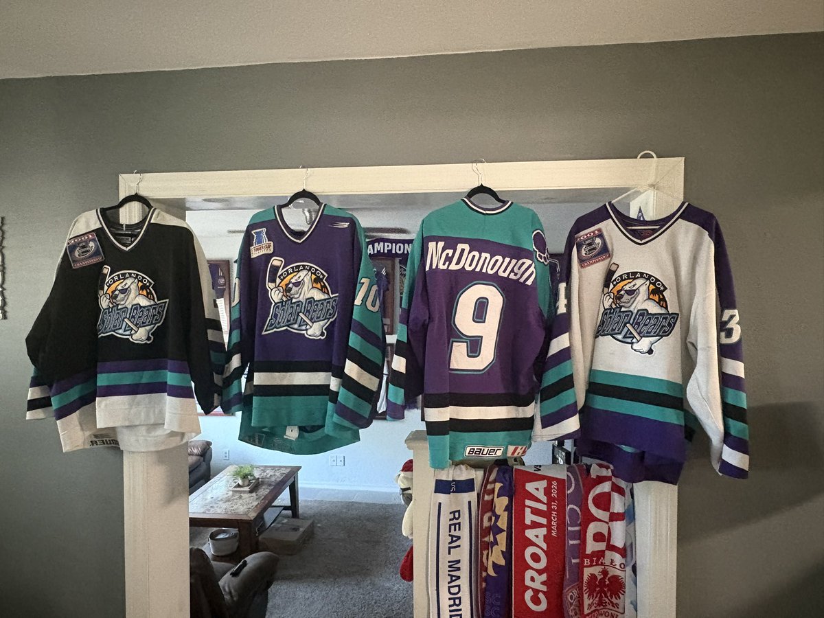 Orlando Solar BESRD Mail day. 

1995-1996 Hubie McDonough road jersey w/Turner Cup patch. Hubie got traded to us that season &amp; helped lead the team from a dismal start to the finals.

In my collection also Maracle 2001 and Carter 1999.

All finals jersey.