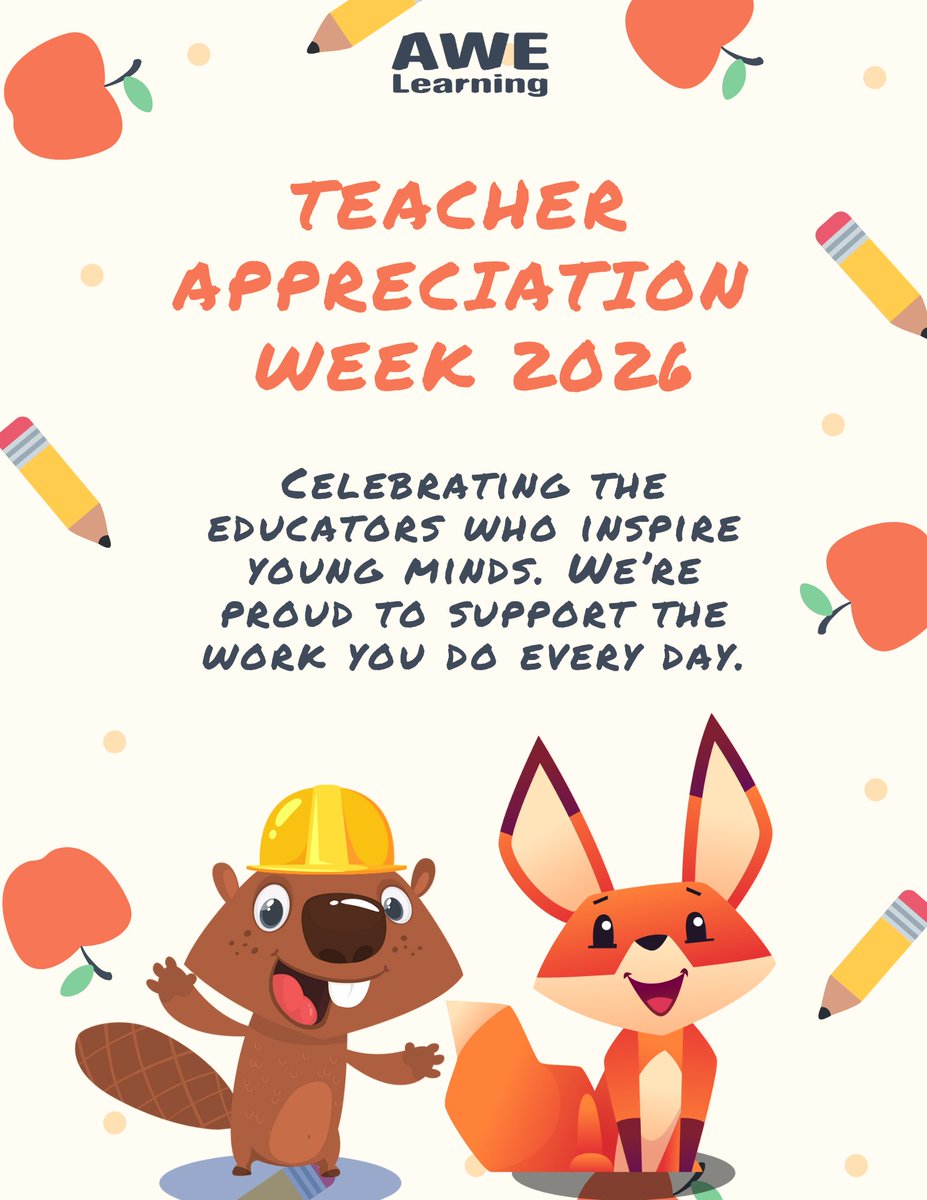 Happy Teacher Appreciation Week! 🍎
Thank you to the educators who inspire curiosity and shape young minds every day. We’re proud to support your impact. 💙
#TeacherAppreciationWeek #ThankATeacher #AWELearning