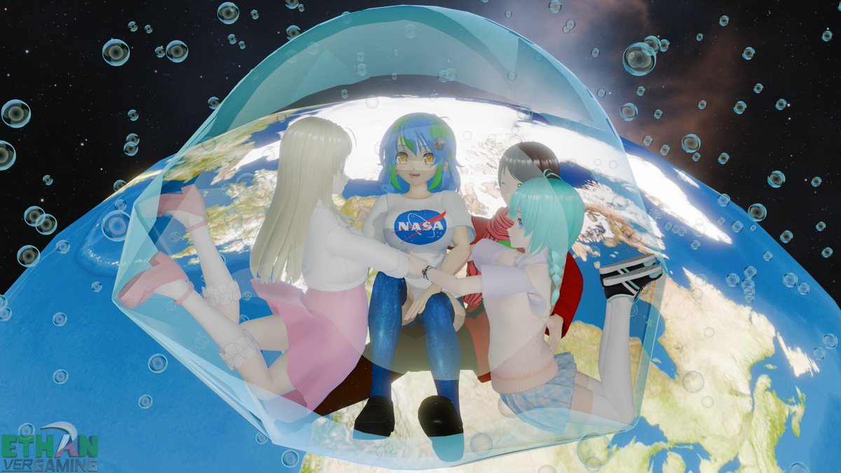 EthanVerGaming's tweet image. Something I have done since it was #EarthDay a few days ago, featuring #EarthChan with Ethan, Emma and Elize all together in #space sharing a #bubble

Earth-Chan model:
deviantart.com/sab64/art/MMD-…

Space HDRI:
spacespheremaps.com/hdr-spheremaps/

#EarthDay2026 #blender