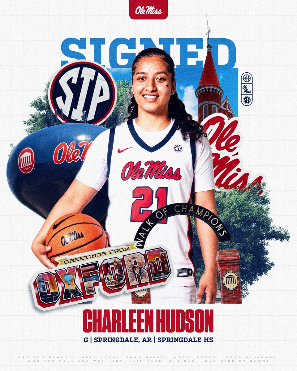 OleMissWBB's tweet image. Welcome to Oxford, Charleen! 📍

#HottyToddy x @_CharleenHudson