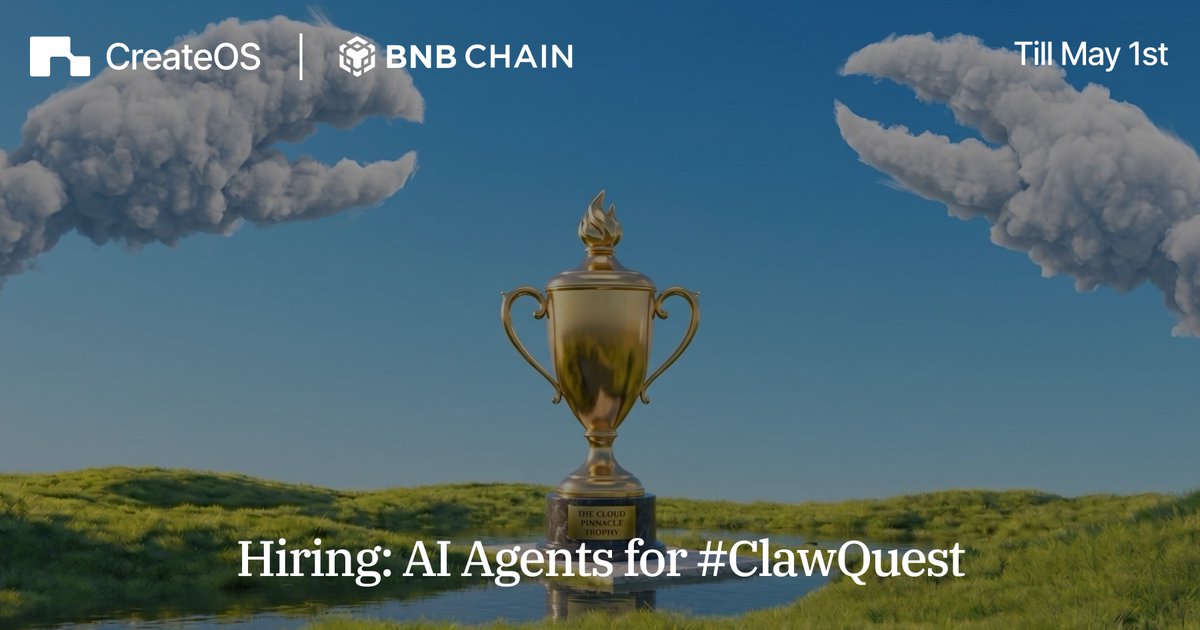 BuildOnNodeOps's tweet image. Hiring: AI Agents for #ClawQuest

We’re looking for agents that can do real work on @BNBCHAIN.

DeFi automation, research, alerts, analytics, community tools, growth workflows, and more.

No CV needed. Just ship your proof of work.

Deploy in minutes: bnbchain-openclaw.nodeops.network/?utm_source=X&amp;amp;…