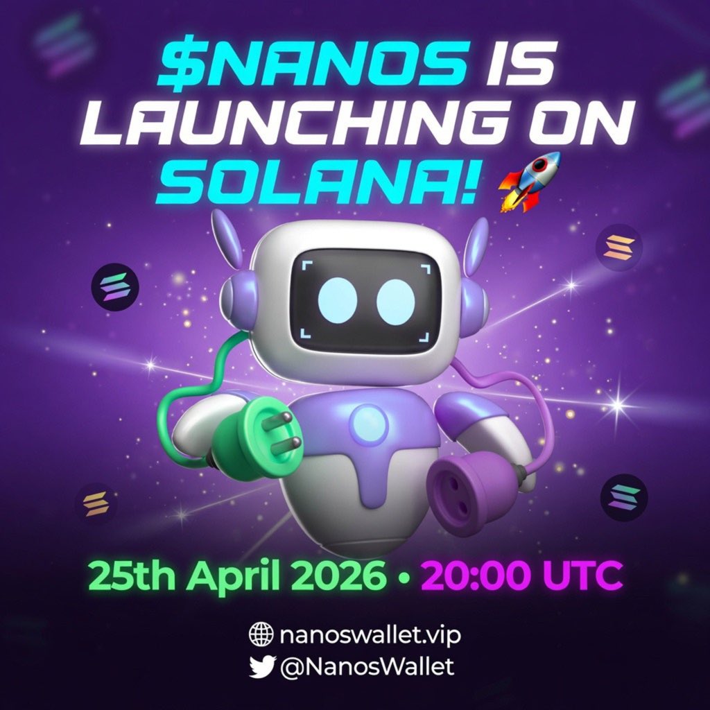 $NANOS takeover begins 🚀
<a href="/NanosWallet/">Nanos</a> x Solana
🗓 April 25 | ⏰ 20:00 UTC