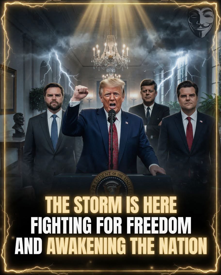 PaulGoldEagle's tweet photo. 📢 BREAKING: THE STORM IS HERE
Donald J. Trump stands at the podium — not just speaking, but fighting for the soul of America.
With fire in his eyes and a raised fist, President Trump delivers a thunderous message of freedom as lightning cracks across the historic halls of power. The storm is roaring. Awareness is rising. And the awakening of the nation has begun.
Behind him, the spirit of John F. Kennedy watches — a silent guardian of liberty, strength, and unyielding American resolve. Flanked by loyal warriors ready to stand with him, Trump is not backing down.
The message is clear:
“No country in the world needs regime change as much as the United States does… and we are the ones who are going to deliver it — peacefully, through the will of the people, and by restoring the Republic.”
This is more than politics.
This is a battle for freedom.
This is a call to awaken.
This is the storm we’ve been waiting for.
The deep state is trembling.
The sleeping giant is stirring.
And the American people are rising.
THE STORM IS HERE.
FIGHTING FOR FREEDOM.
AND AWAKENING THE NATION.
Share this if you stand with Trump and the fight to save America.
Drop a 🔥 if you feel the storm.
Comment “WWG1WGA” if you’re awake.
God Bless Donald Trump.
God Bless John F. Kennedy’s vision.
God Bless the United States of America.